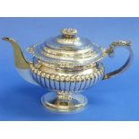 A George III Scottish silver Teapot, by John McDonald, hallmarked Edinburgh, 1816, of ovoid form