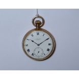 A 9ct gold Benson Pocket Watch, stem-wind, with Swiss 15 Jewels movement, the dial with black