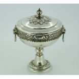 An George V silver lidded Sugar Bowl, by Elkington & Co., Ltd., hallmarked London, 1913, of circular