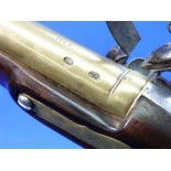 A brass barrelled flintlock blunderbuss, by Warner of London, circa 1770, with cannon turned muzzle,