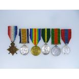 A group of six medals, awarded to 1434. Pte. F. Gee. 8-Lond. R., comprising 1914-15 Star, British