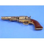 An 1849 Colt patent pocket pistol, .31 calibre, with 4in (10cm) barrel, matching serial numbers.