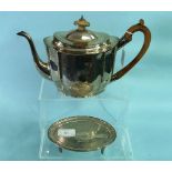 A George III silver Teapot and Stand, by George Burrows, hallmarked London, 1800 (stand 1799) of