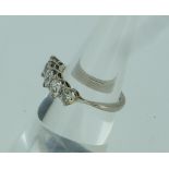 A graduated five stone diamond Ring, mounted in 18ct white gold, approx total weight c.2ct., Size