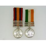 A pair of medals, awarded to 58910 S'gt G. Hall, R.F.A., comprising a Queen's South Africa medal,