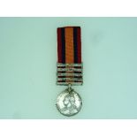 A Queen's South Africa medal, with four clasps, Rhodesia, Relief of Mafeking, Transvaal and Orange