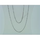 Two 18ct white gold Chains, 8.7g (2)