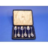 A cased set of six Victorian Scottish silver Teaspoons, by Marshall & Sons, hallmarked Edinburgh,