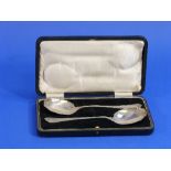A cased pair of George V silver Serving Spoons, by Cooper Brothers & Sons ltd., hallmarked