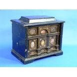 A Rennaisance-style specimen marble Cabinet of small size, possibly Italian 17thC, with shaped