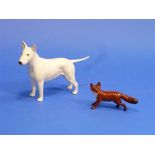 A Beswick pottery Bull Terrier "Romany Rhinestone", MN.970, white, matt, 5½in (14cm) high,