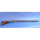 A 19thC single-barrel 12-bore percussion Shot Gun, with re-browned 40-inch barrel and re-polished