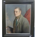 •Francis Helps (British, 1890-1972), Self portrait, oil on canvas, unsigned, 30in x 25in (76cm x