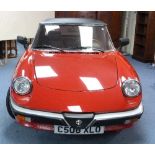 A 1986 Alfa Romeo Spider Motorcar, registration: C508 XLO, odometer reading 104309KM, current MOT