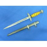 A W.W.2 period Luftwaffe Dagger, second type with 10-inch blade, correct scabbard and fittings,