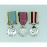 A group of three medals, awarded to 2437 Bugl'r Henry Clarke, 1st Btn. 13th L't Inf'y, comprising