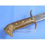A late 19thC South American military dress Sword, possibly Chile or Peru, with horn grip, the pommel