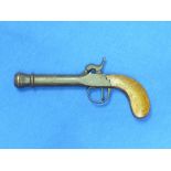 A 19thC percussion Blunderbuss Pistol, with 4½in barrel, possibly Belgian, no proof marks evident,