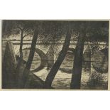 Christopher Richard Wynne Nevinson (British, 1889-1946) Pont Royale etching, signed in pencil, 10¾in