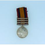 Queen's South Africa medal, three clasps, Defence of Ladysmith, Laing's Neck, Belfast, awarded to