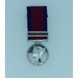 A Military General Service medal, 1793-1814, with two clasps, Guadaloupe and Martinique, to