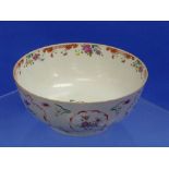 An 18thC Chinese famille rose Bowl, painted withfloral decoration, restored, 11¼in (28.5cm)
