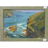 H.A. Minton (British, active 1891-1920), Near Port Isaac, Cornwall, oil on canvas, signed 'H A