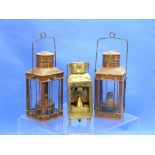 Two 19thC copper Ships' Lanterns, one stamped, 'STING RAY, Bristol Clipper Fleet S84,', the