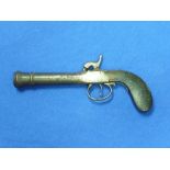 A 19thC percussion Blunderbuss Pistol, with 4½-inch barrel and Belgian proof mark, overall 9in (