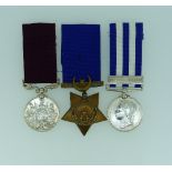 A group of three medals, awarded to Private John Edwards, 1st Btn Yorks and Lancs Regiment,