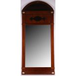 A late 19th Century mahogany framed Empire style hall mirror, together with another smaller arch