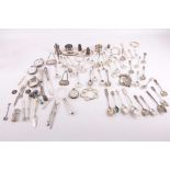 A mixed lot of antiques, Sterling silver, other silver flatware and other items,  including four