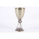 A late Victorian plated rowing club trophy cup, engraved A.U.R.C. won by B. Bruce Nov. 16 1879,