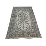 A Persian wool and silk nain carpet, Central Iran, 3.10m x 1.90m, condition rating A.