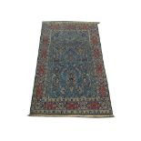 A Persian silk Qum rug, Central Iran, 2.15m x 1.34m, condition rating A.