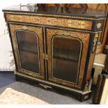 An English red tortoiseshell and brass boulework credenza c.1860, with typical gilt