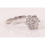A brilliant cut diamond single stone ring, weighing 1.00ct estimated, F colour, SI clarity,