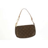 LOUIS VUITTON POCHETTE, date code for 2003, monogram canvas with tan leather strap, 22cm wide,