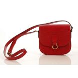 LOUIS VUITTON MINI SAINT CLOUD RED EPI LEATHER SHOULDER BAG, date code for 1995, gilt metal