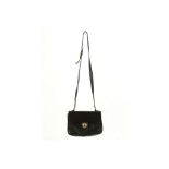 CHLOE PETITE HANDBAG, 1990s, black leather with suede cut-out detail and gilt metal hardware,