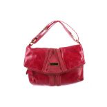 JIMMY CHOO PINK ZIPPER BAG, pink leather with suede trim, gilt metal hardware and zips, 40cm wide,