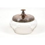 WMF, a glass preserve pot with silver plated lid.