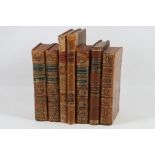 A small collection of 19th Century leather bound books, including; De S. Basile - Le - Grand, Le