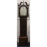 An early 19th Century mahogany longcase clock, with painted arched dial, signed Rd Gordon, Perth,