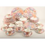An attractive West Germany Carolla factory bone china dinner, tea, dessert service for 8, in 'Gallo'