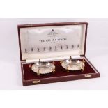'The Queen's Beasts', a pair of cased silver and gilt bon bon dishes, Garrards.