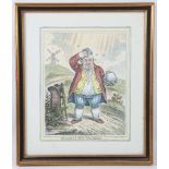 After James Gillray 1756-1815. A good framed set of coloured lithographs, including 'Windy Weather',