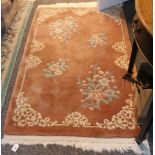 Two small Chinese self embossed rugs