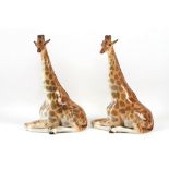 Two Russian Porcelain figures of Giraffes