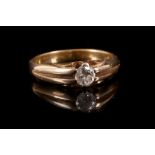 A diamond and 18ct gold single stone ring, the brilliant cut diamond weighing approx. 0.30cts,